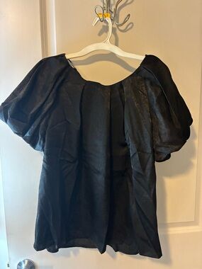 Umgee Black Puff Sleeve Blouse
